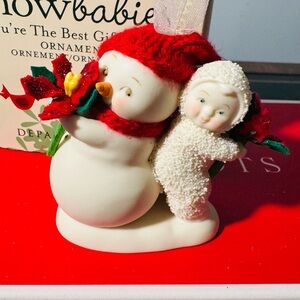NIB. 2014 RARE You're the best gift of all Snowbaby & Snowman ornament